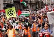 Tens of thousands marched to condemn Israel’s massacre of aid workers on the ‘Mavi Marmara’ ship in June. A new convoy has now departed from London