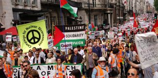 Tens of thousands marched to condemn Israel’s massacre of aid workers on the ‘Mavi Marmara’ ship in June. A new convoy has now departed from London