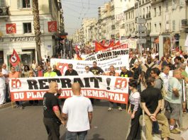 3 Million Strike In France Above and below right: 250,000 march in Marseille against the Sarkozy government’s plans to raise the pension age to 62