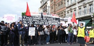 Demonstrators in London in June last year condemn the slaughter of thousands of Tamils by the Sri Lankan army