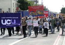 UCU lecturers and students were joined by other public sector unions to march against cuts at London Metropolitan University last year, it is now feared to face closure