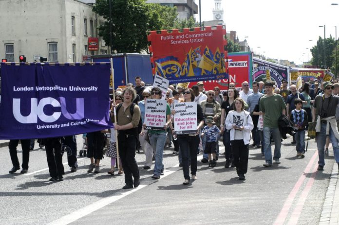 UCU lecturers and students were joined by other public sector unions to march against cuts at London Metropolitan University last year, it is now feared to face closure