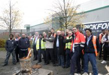 CWU pickets outside East London Mail Centre in October last year