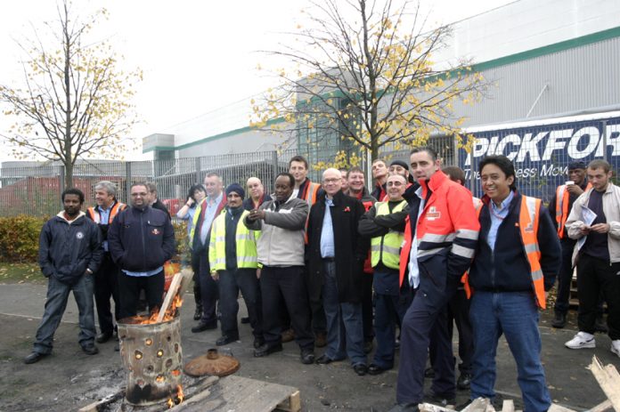 CWU pickets outside East London Mail Centre in October last year