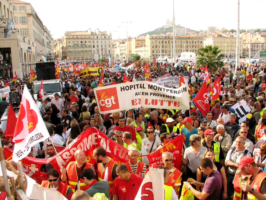 A section of the 220,000-strong demonstration in Marseille against the Sarkozy government’s cuts