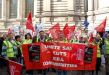 Unite members were at the lobby in force