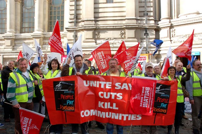 Unite members were at the lobby in force