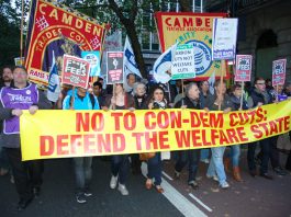 The march to defend the Welfare State last Wednesday – Miliband will support the coalition’s disability benefit cuts