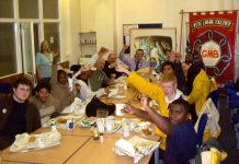 Sheffield GMB provided a smashing fish dinner and 100 per cent solidarity with the Young Socialist marchers yesterday mid-day