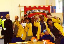 Young Socialists marchers welcomed at Sheffield GMB offices with a great fish and chips dinner