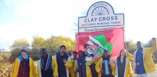 Young Socialist March for Jobs and Free State Education gets to Clay Cross and a great welcome from local workers and youth