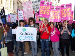 EDUCATION NOT FOR SALE! – 100,000 students march against tuition fees The demonstration was a sea of anti-fees and anti-cuts placards and banners as students filled Whitehall on Wednesday