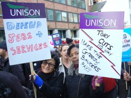 Unison members with a clear message marching on October 20
