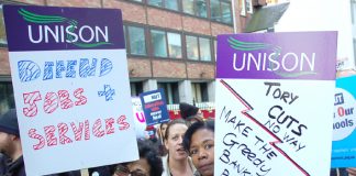 Unison members with a clear message marching on October 20