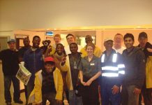 Young Socialst marchers got a great welcome and a tremendous meal at Bedford Hospital