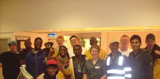 Young Socialst marchers got a great welcome and a tremendous meal at Bedford Hospital