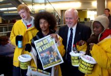 Marchers with Luton MP KELVIN HOPKINS who voted against tuition fees in Parliament in 1997