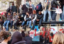 Students defy being ‘kettled’ by police in Whitehall on Wednesday