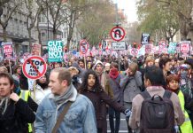 After bursting through police lines students took over the whole of Kingsway in Holborn yesterday