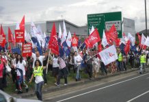 British Airways cabin crew march at Heathrow last June during their strike action in defence of jobs and conditions