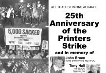 25th ANNIVERSARY OF PRINTERS STRIKE