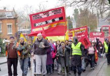 The North-East London Council of Action marching to keep Chase Farm Hospital open – Tory-LibDem coalition plans spell