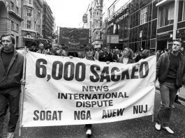 25 YEARS SINCE THE PRINTERS’ STRIKE – Part 1: Eddie Shah, the Miners Strike and News International struggle Sacked print workers marched down Fleet Street showing their determination not to be beaten by Murdoch