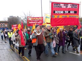 North East London Council of Action demonstration in Enfield last month demanding that Chase Farm Hospital be kept open