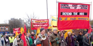 North East London Council of Action demonstration in Enfield last month demanding that Chase Farm Hospital be kept open