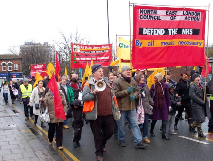 North East London Council of Action demonstration in Enfield last month demanding that Chase Farm Hospital be kept open