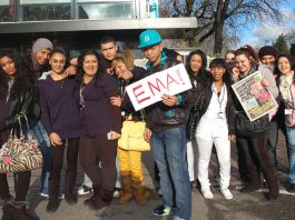 Students at Tottenham College demonstrate on January 18 against the stopping of their Education Maintainence Allowance