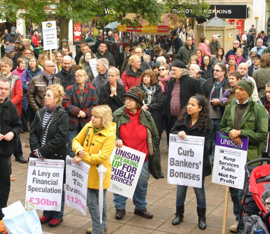 Workers in Norwich rally against the coalition’s cuts – they are demanding that the TUC take action against the government