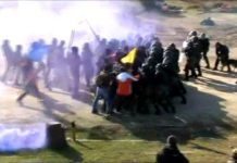 A scene from the military-police civil war exercise in Kilkis, Greece