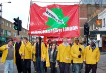 Young Socialists in London last November at the end of their three week march for jobs and Free State Education