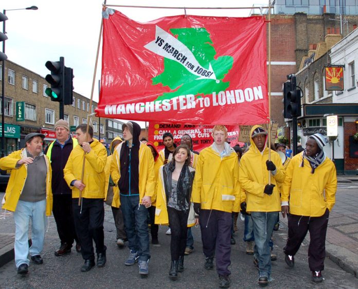 Young Socialists in London last November at the end of their three week march for jobs and Free State Education