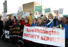 March in February last year to stop the closure of Whittington Hospital in north London