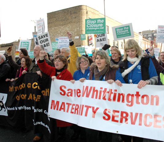March in February last year to stop the closure of Whittington Hospital in north London
