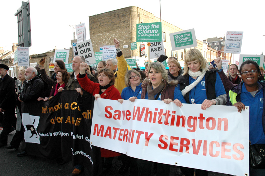 March in February last year to stop the closure of Whittington Hospital in north London