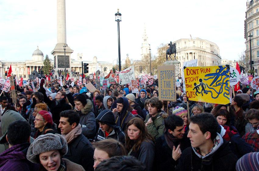 Masses of students marching on parliament last December were joined by trade unionists who backed their fight against tuition fees. Now the government is planning a showdown with the trade unions in the summer