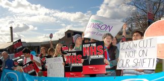 Unison protest against cuts at Kingston Hospital