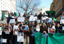 ‘We all support Colonel Gadaffi’ demonstrating Libyan students insisted outside Downing Street yesterday