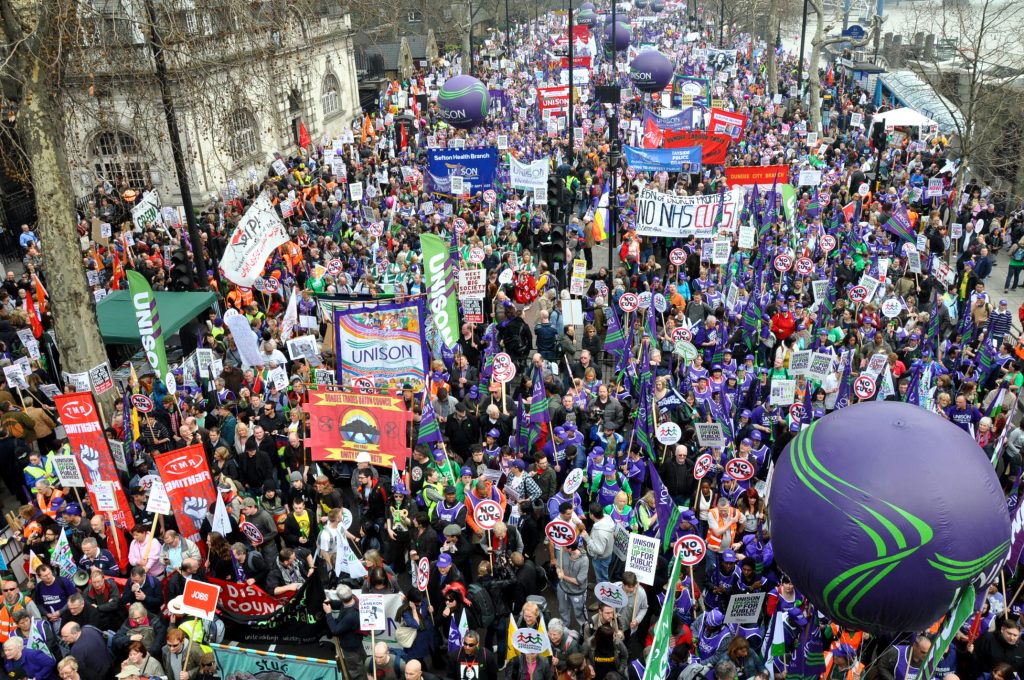 Half a million workers and youth joined Saturday’s march, with banners, placards, flags and balloons