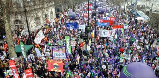 Half a million workers and youth joined Saturday’s march, with banners, placards, flags and balloons