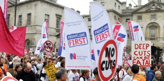 RCN members on the March 26 TUC demonstration against government cuts