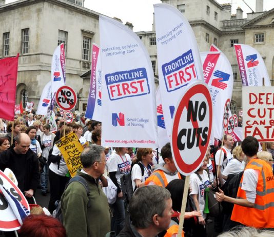 RCN members on the March 26 TUC demonstration against government cuts