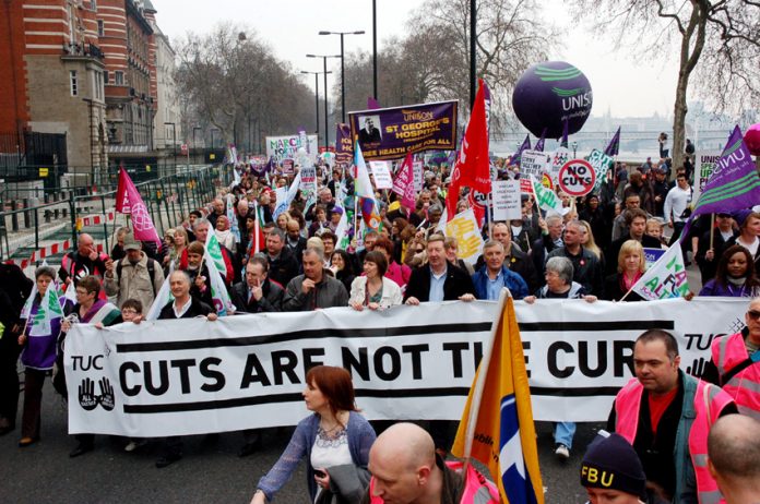 St George’s Hospital workers on the TUC March 26 demonstration – completely opposed to the Health and Social Care Bill