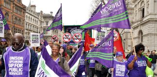 40,000 Unison members took part in the recent March 26 TUC demonstration  – Unison is calling for the Health Bill to be scrapped