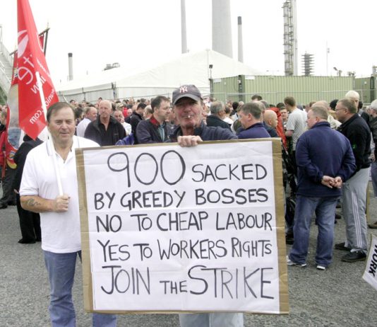 Workers at the Lindsey oil refinery fighting against mass sackings and the attack on workers’ rights