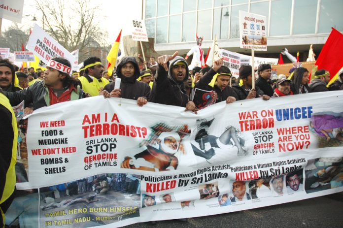 Tamil protestors filled London streets on January 31 2009