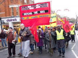March on December 4th 2010 to defend Chase Farm Hospital in Enfield
